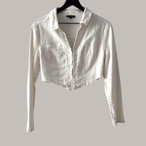 Women's Cream Cropped Jacket - M